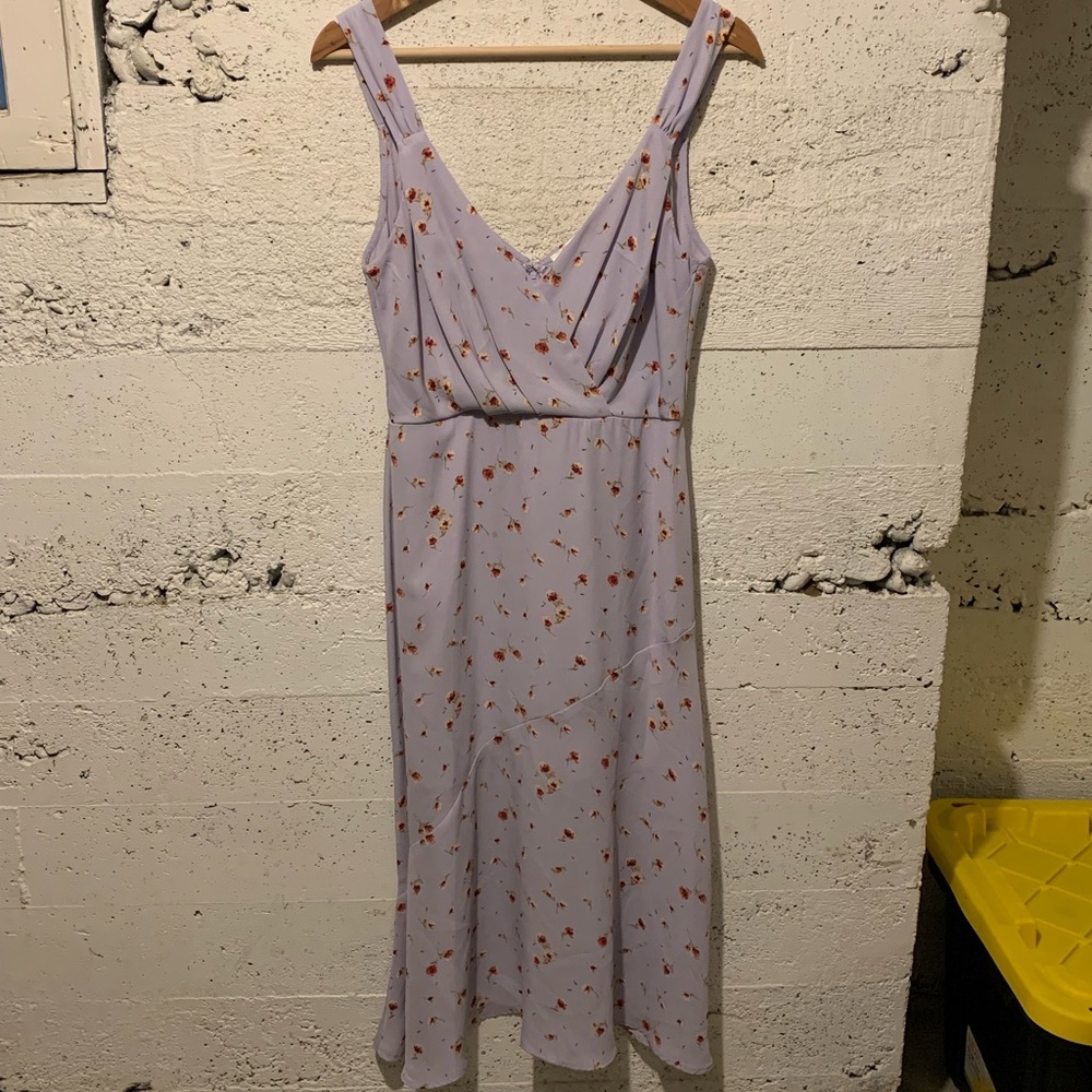 Flowy Purple Dress with Orange Flowers